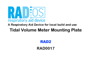 RAD2 Tidal Volume Meter Mounting Plate